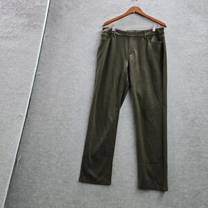 S.C.& CO. Women Pants L Green Rayon Pull-On Slim Leg 5 Pocket NWT